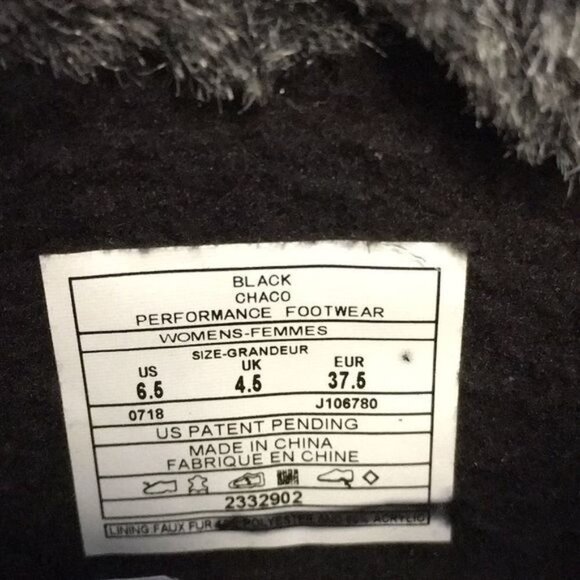 Chaco Black Borealis Mid Winter Bootis Womens 6.5 Hiking‎ Shoes Waterproof - Picture 12 of 14